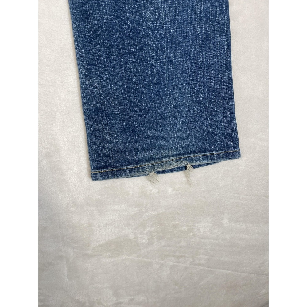 Levis 515 Jeans Womens 8 Blue Boot‎ Cut Stretch Denim Distressed Raw Hem Classic - Picture 8 of 14
